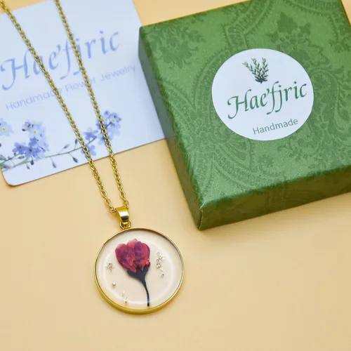 Miniatura 140 de Pressed Flower Necklace Gift for Women Personalized Handmade Necklaces Birth Flower Necklace