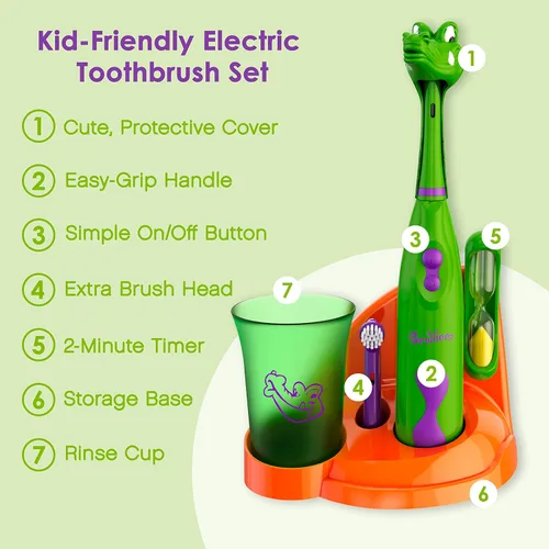Miniatura 3 de Cepillo de dientes electrónico Brusheez para niños Snappy el cocodrilo