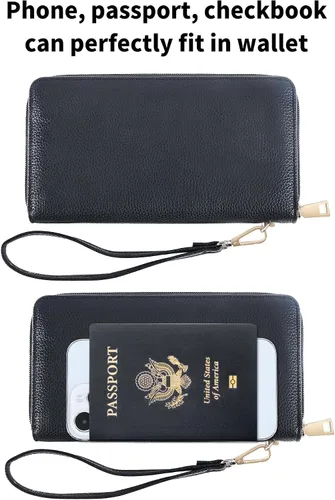 Miniatura 3 de Chelmon - Monedero para mujer de cuero genuino con bloqueo de señal RFID, para tarjetas de crédito