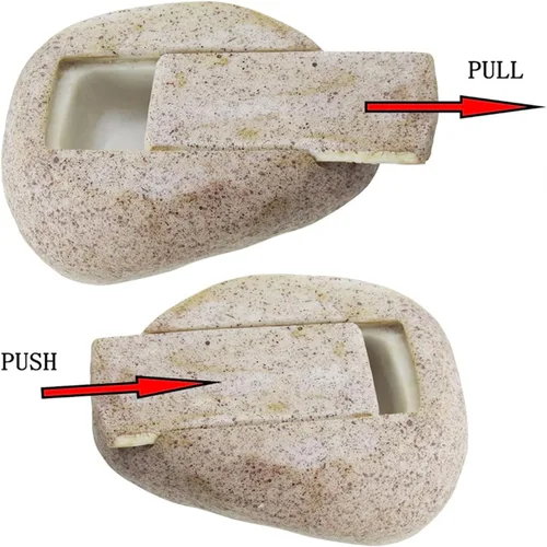 Miniatura 7 de Llavero de piedra de imitación seguro para exteriores, falsa llave de roca oculta, decoración de jardín, compartimento secreto, caja