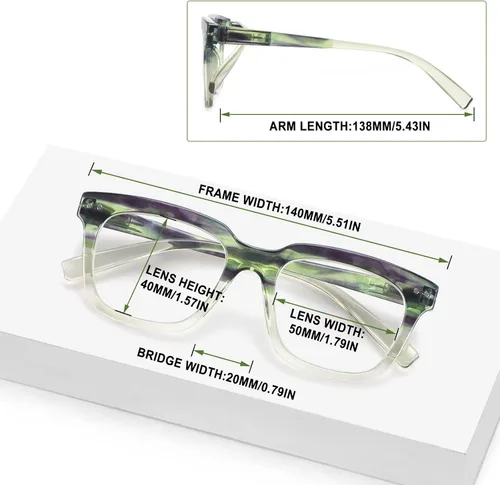 Miniatura 2 de Paquete de 6 lentes de lectura de moda para mujeres y hombres, bloqueo de luz azul, lectores cuadrados de gran tamaño con bisagra de resorte Paquete