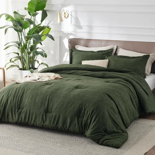 Miniatura 105 de Bedsure Juego de edredón Twin/Twin XL, ropa de cama suave beige para todas las estaciones, juego de cama teñido catiónico, 2 piezas, 1 edredón