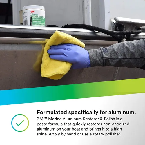 Miniatura 5 de 3M Restaurador y Pulidor de Aluminio Marino, 09020, 18 oz, para Detallado Marino, Elimina la Oxidación Severa y el Deslustre, 1 Tubo