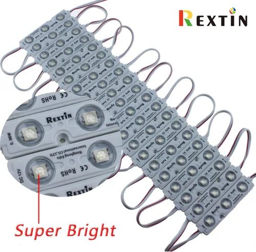 Miniatura 6 de Módulo superbrillante de 200 unidades, 3 LED, amarillo, 5050, SMD, 66-72 lúmenes por módulo, luz decorativa impermeable, para cartel con letras