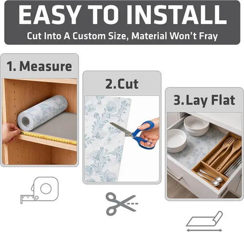 Miniatura 5 de Drymate Forro Premium de Lujo para Estantes y Cajones, Tela Acolchada Gruesa, No Adhesivo, Absorbente, Impermeable, Antideslizante, Forros