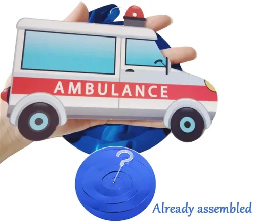 Miniatura 2 de Decoraciones de remolinos colgantes para fiestas de transporte, 30 unidades, con temática de autos, guirnalda de pancarta de feliz cumpleaños