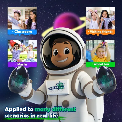 Miniatura 5 de WATERELF Huevos de Pascua de galaxia para niños, rellenos de cesta de Pascua, juguetes sensoriales de terapia artística para niños, niñas y adultos