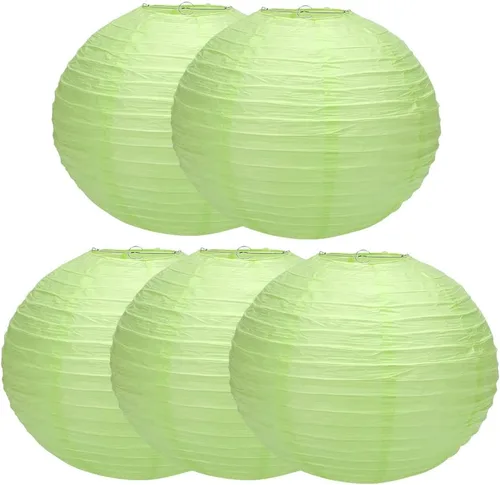 Miniatura 12 de Balagan Linternas de papel japonesas chinas de 16 pulgadas, 5 paquetes (rosa, 16 pulgadas) (BLG-220503)