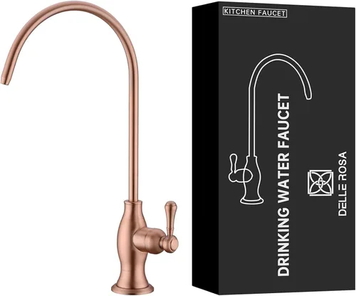 Miniatura 11 de Delle Rosa Grifo de agua potable de oro cepillado, grifo de filtración de agua comercial para sistema de filtro de agua debajo del fregadero, grifos