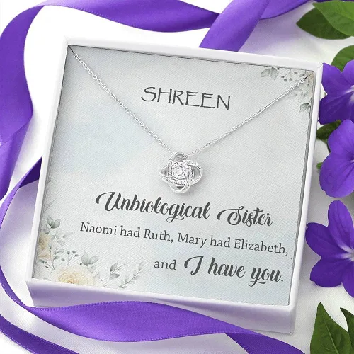 Miniatura 3 de Collar personalizado de corazón de hermana no biológica hermana no biológica Naomi tenía Ruth Mary Had Elizabeth y te tengo collar - Unbiological