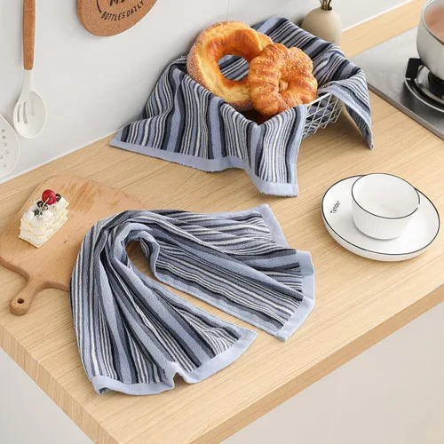 Miniatura 7 de SALAS Toallas de cocina de algodón de alta calidad para secar platos, toallas de mano grandes y largas, gruesas y altamente absorbentes