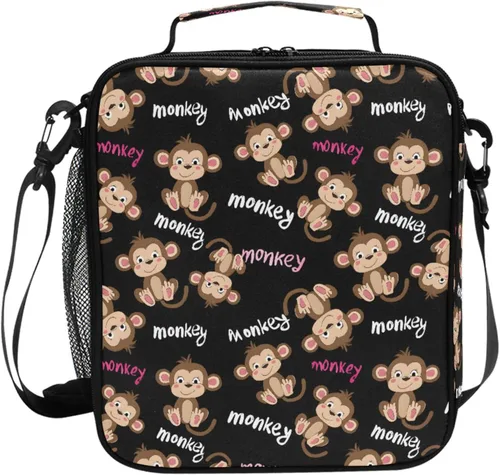 Miniatura 23 de MNSRUU Bolsas de almuerzo para niños y niñas, Doodle Kawaii Conejo, reutilizable, aislada, kit de bolsa térmica para comidas, bolsa organizadora