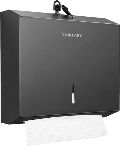 Miniatura 13 de Dispensador de toallas de papel para montaje en pared comercial, pliegue en C, multipliegue, triple pliegue, dispensador de toallas de mano sin Negro