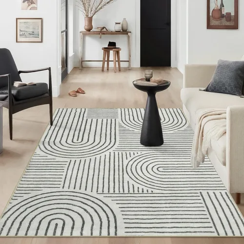 Miniatura 24 de Lahome - Alfombras abstractas de 8 x 10 para sala de estar, alfombras suaves de 8 x 10 en verde para dormitorio, alfombra antideslizante, alfombra