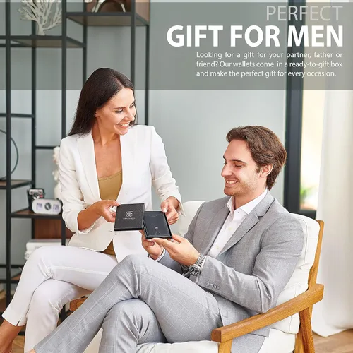 Miniatura 6 de TRAVANDO - Cartera delgada para hombres con clip de dinero y bloqueador de lector RFID Seattle mini de plegado doble