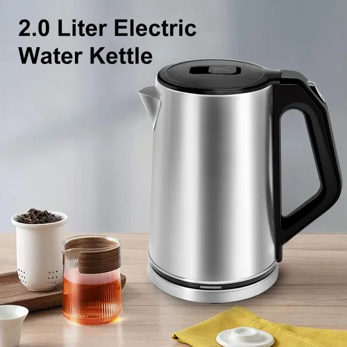 Miniatura 2 de WOOLALA Hervidor de agua eléctrico de 2.0 L, caldera y calentador de agua de gran volumen, calentador de agua caliente de acero inoxidable
