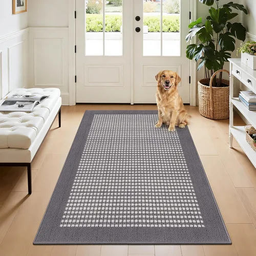 Miniatura 48 de Ileading Alfombra de pasillo de lavandería de 2 x 6 pies, antideslizante, con parte trasera de goma, lavable a máquina, alfombra gris