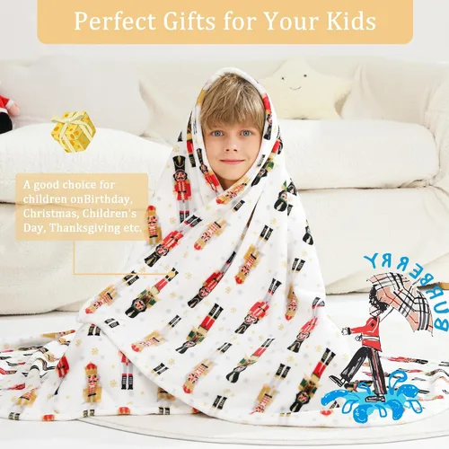 Miniatura 6 de Viviland - Manta para niños, mantas con estampado de caballero, 50 x 60 pulgadas, manta de felpa de forro polar suave, cálida y ligera