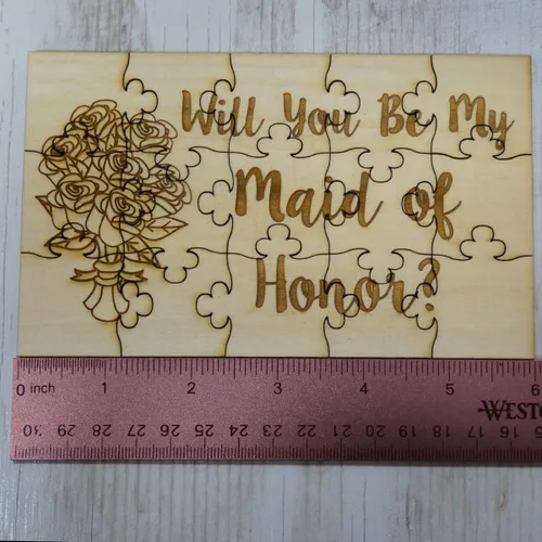 Miniatura 4 de Will You Be My Maid of Honor - Rompecabezas de madera de tilo de 15 piezas, para boda y fiesta nupcial
