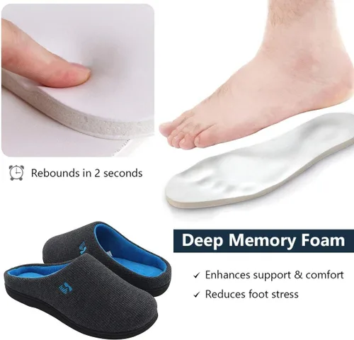 Miniatura 4 de Pantuflas RockDove para hombre de espuma viscoelástica, dos tonos