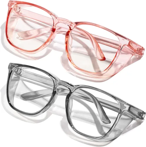 Miniatura 10 de Gafas de seguridad antivaho transparente con bloqueo de luz azul para protección ocular, gafas de enfermería para mujeres y hombres A1 Leopardo +