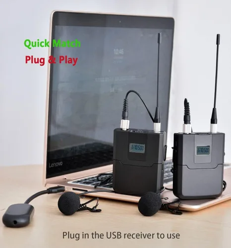Miniatura 4 de Beltpack Micrófono Lavalier inalámbrico para YouTube, Podcasts, Conferencias
