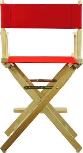 Miniatura 3 de Casual Home - Silla de director de 24 pulgadas, marco natural con lienzo rojo, altura de mostrador