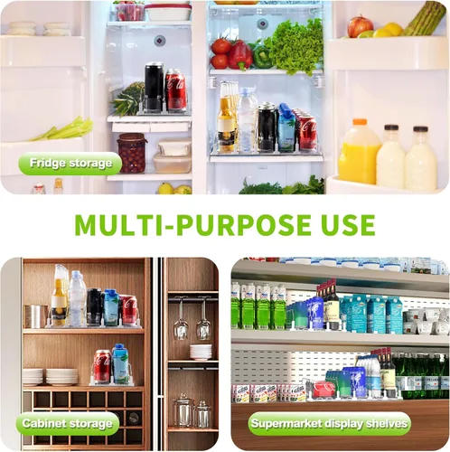Miniatura 5 de Organizador de bebidas para refrigerador, dispensador de latas de soda para refrigerador, dispensador automático de bebidas para refrigerador
