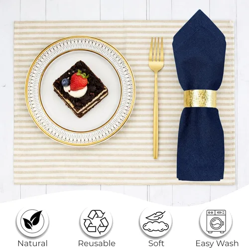 Miniatura 6 de Ramanta Home - Juego de 12 servilletas de tela azul marino de algodón 100% Servilletas de tela de 18x18 pulgadas Servilletas de mesa