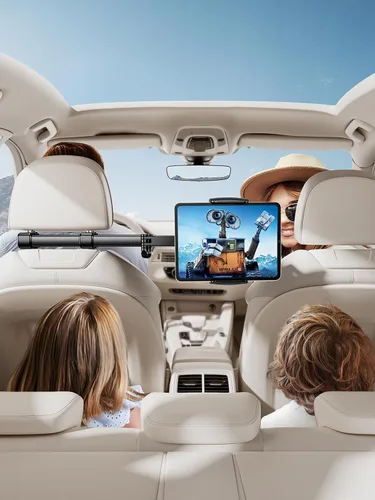 Tryone Soporte para tablet para reposacabezas para accesorios de automóvil: [brazo de 18.11 pulgadas de largo] Soporte 3 en 1 para tableta de