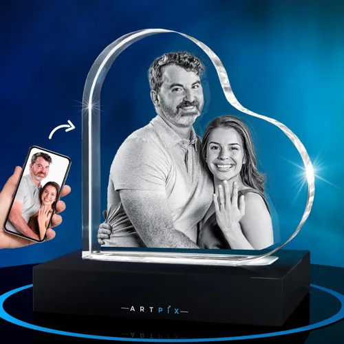ArtPix 3D Foto de cristal, regalos personalizados para mujeres, hombres, esposa, marido, mamá, grandes regalos personalizados con tu propia foto,