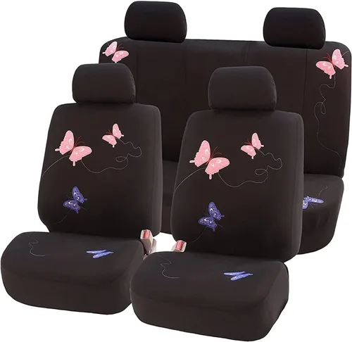 Miniatura 15 de FH Group Fundas de asiento de automóvil con bordado floral, ajuste universal, asiento trasero de banco dividido, funda de asiento lavable para SUV