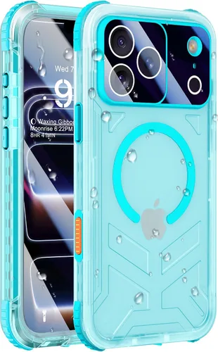 Miniatura 48 de Funda impermeable para iPhone 15 con Magsafe, protector de pantalla, cordón, IP68 militar de cuerpo completo a prueba de golpes, para deportes