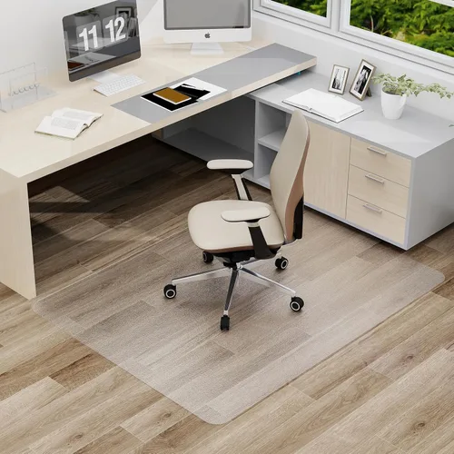 Miniatura 9 de Tapete para silla de oficina para piso duro, tapete grande para silla de computadora de 50"x60", protector de piso único con patrón en forma de Y