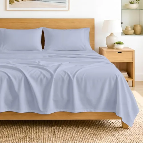 Miniatura 22 de SGI bedding Sábanas de Algodón Egipcio 100% Tamaño Full XL – Juego de Sábanas de 600 Hilos, Suaves, Frescas, Bolsillo Profundo de 16", Ropa de Cama