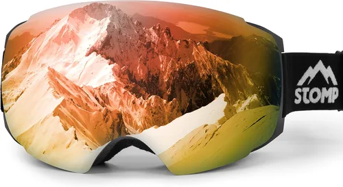 STOMP Gafas de esquí PRO – sin marco, lente intercambiable, 100% protección UV400, gafas de nieve para hombres y mujeres OTG