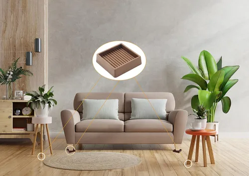 Miniatura 8 de VOCOMO Copas de goma de 2 x 2, almohadillas antideslizantes para muebles, agarre antideslizante, pies antideslizantes para muebles, protector