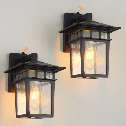 Miniatura 14 de Lámparas de Iluminación Exterior de Pared, Conjunto de Dos Apliques de Pared Exteriores de Anochecer a Amanecer, Luces de Porch al Aire Libre