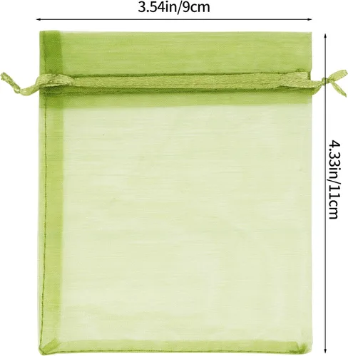 Miniatura 2 de Bskifnn 100 bolsas de organza de satén con cordón, bolsa de organza para el día de la madre, día de San Valentín, Halloween, bolsas de dulces, boda