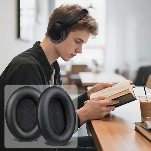 Miniatura 6 de SOULWIT Almohadillas profesionales de repuesto para auriculares Sony WH-1000XM3 (WH1000XM3) supraaurales, almohadillas para los oídos con cuero
