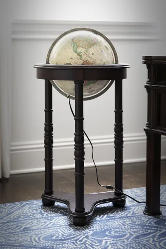 Miniatura 3 de Replogle Lancaster Globo terráqueo de 12 pulgadas de diámetro, con base para piso, Madera, Blanco crudo, L