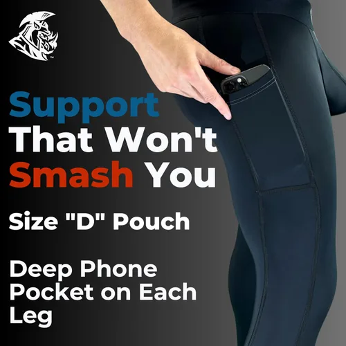 Miniatura 3 de Real Men D Pouch - Pantalones de compresión para hombre, leggings para hombre, pantalones de yoga, medias, capa base para hombres clima frío