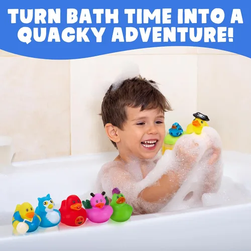 Miniatura 3 de Playbees Surtido de patos de goma para niños, paquete de 25 unidades, juego sensorial, alivio del estrés, relleno de calcetines, regalos