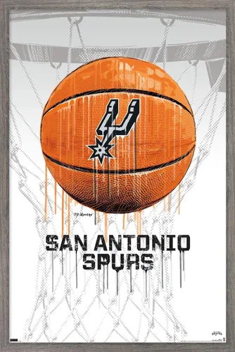 Miniatura 9 de Trends International NBA San Antonio Spurs - Póster de pared Drip Basketball 21, 22.375 x 34 pulgadas, versión premium sin marco