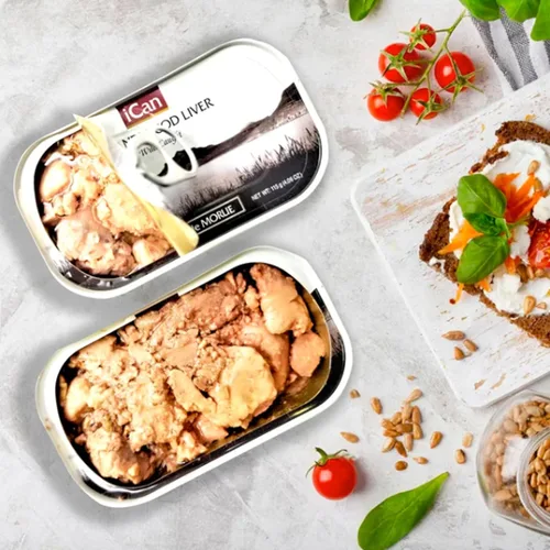 Miniatura 5 de Ican Hígado de bacalao de Islandia capturado en la naturaleza (paquete de 3) – Hígado de bacalao enlatado de 4.27 onzas en aceite propio – rico