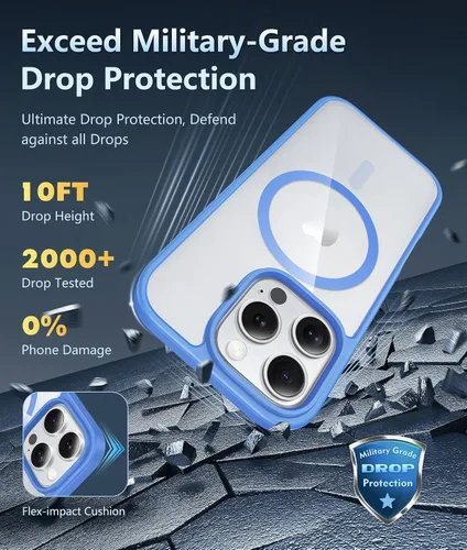 Miniatura 830 de FNTCASE Funda para iPhone 13 Pro-Max: Fundas magnéticas transparentes compatibles con Magsafe Slim anti amarillamiento protección contra caídas