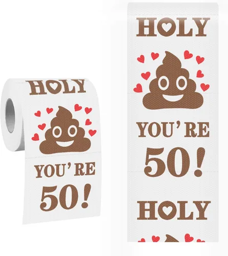 Papel higiénico de 50 cumpleaños para hombres y mujeres, divertido regalo de broma de 50 cumpleaños, papel higiénico novedoso, regalo para la