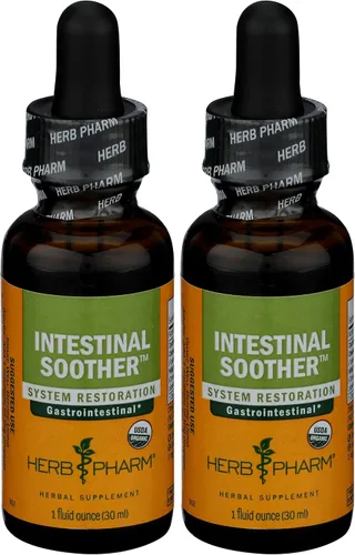 Herb Pharm Fórmula herbaria líquida certificada para chupete intestinal orgánico con extracto de cúrcuma, 1 onza (FIS01) (paquete de 2)