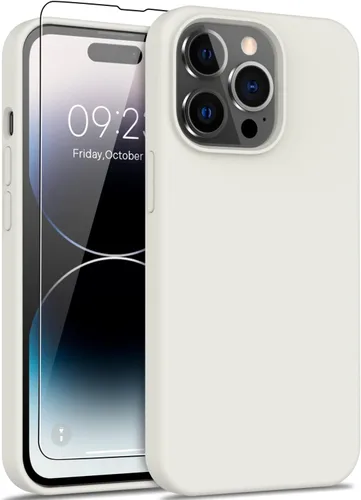 Miniatura 20 de DEENAKIN Funda compatible con iPhone 14 Plus con protector de pantalla, funda mejorada para cámara, goma de gel de silicona suave probada contra