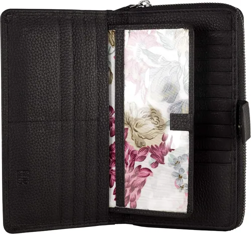 Miniatura 23 de Cartera grande de piel para mujer con bloqueo de identificación por radiofrecuencia